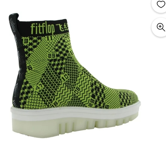 BNWB FitFlop Swatch book sock boots lime green US size 7 medium. - Picture 2 of 3